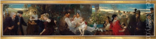 Familienfest Oil Painting - Eduard Veith