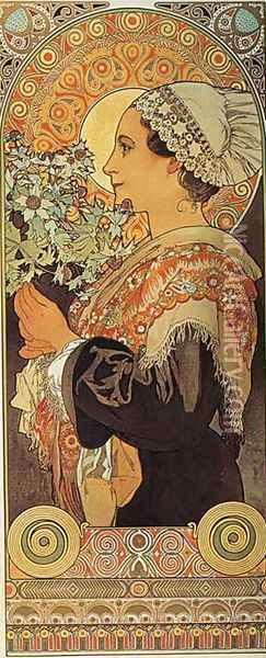 Thistle from the Sands. 1902 Oil Painting - Alphonse Maria Mucha
