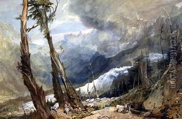 Mere de Glace, in the Valley of Chamouni, Switzerland, 1803 Oil Painting - Joseph Mallord William Turner