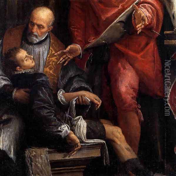 Conversion of St Pantaleon (detail) Oil Painting - Paolo Veronese (Caliari)