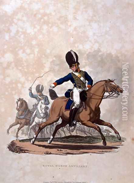 Royal Horse Artillery, from Costumes of the Army of the British Empire, according to the last regulations 1812, engraved by J.C. Stadler, published by Colnaghi and Co. 1812-15 Oil Painting - Charles Hamilton Smith