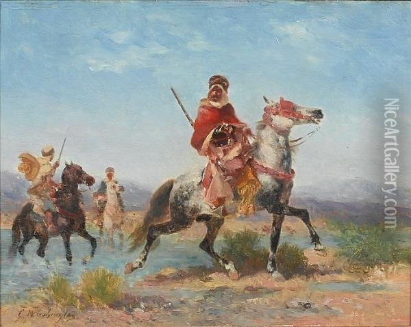 Arab Riders Oil Painting - Georges Washington