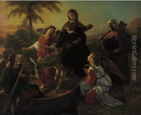 The Flight Into Egypt Oil Painting - Carl Von Blaas