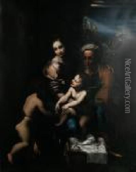 The Holy Family, Or 'the Pearl' Oil Painting - Raphael (Raffaello Sanzio of Urbino)