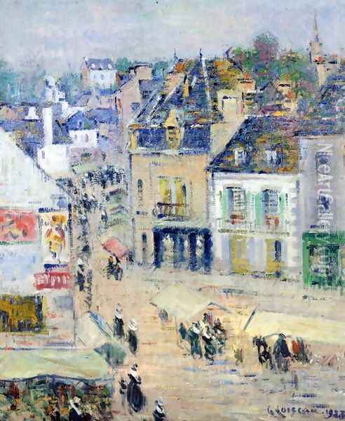 Pont-Aven, Grey Weather Oil Painting - Gustave Loiseau