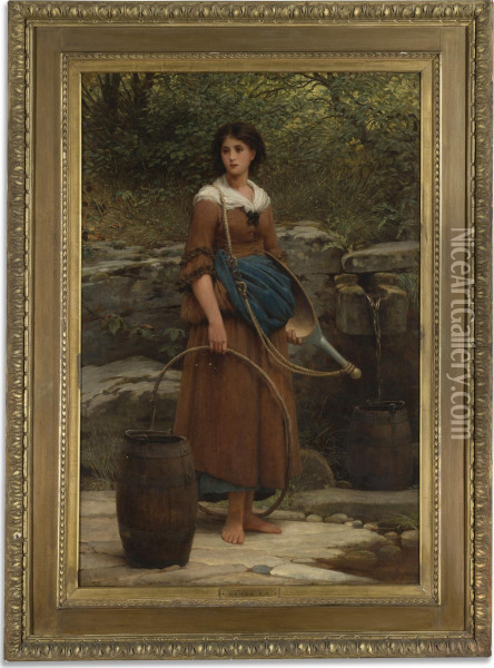 The Nut Brown Maid Oil Painting - George Dunlop, R.A., Leslie
