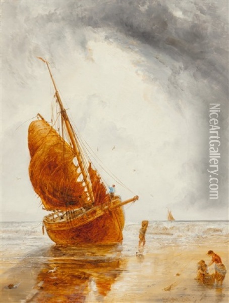 Unloading The Catch, 1902 Oil Painting - William Joseph J. C. Bond