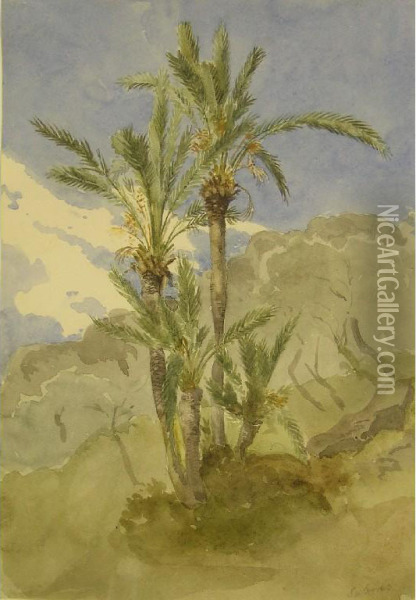 Palm Treessalerno Oil Painting - Arthur Glennie