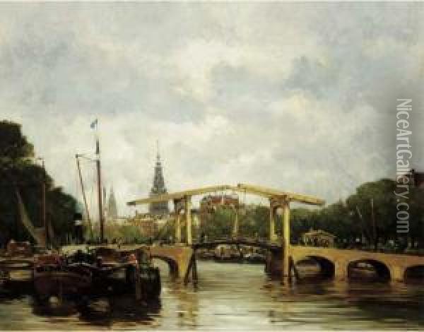 De Magere Brug Over De Amstel Oil Painting - Hobbe Smith