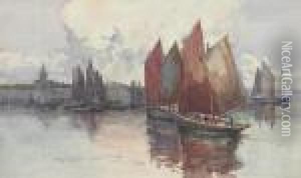 Into Harbor Oil Painting - Andrew F. Affleck