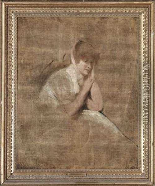 Portrait Of A Lady, Lady Emma Hamilton (?) Oil Painting - George Romney