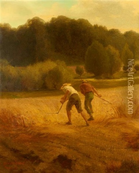 Harvest Time Oil Painting - Oswald Adalbert Sickert