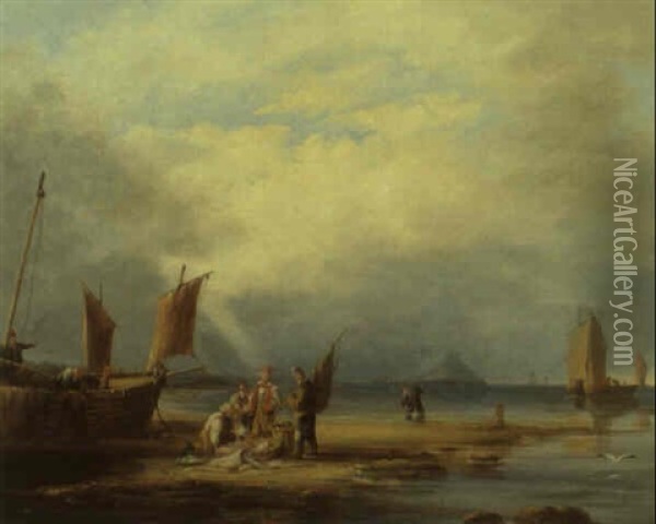 Fishermen At Penzance Oil Painting - Nicholas Condy