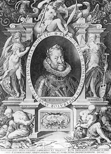 Portrait of Rudolph II 1576-1612 Oil Painting - Johannes Hausser von Ach