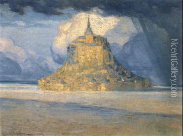 Mont Saint-michel, Brittany Oil Painting - Clarence Alphonse Gagnon