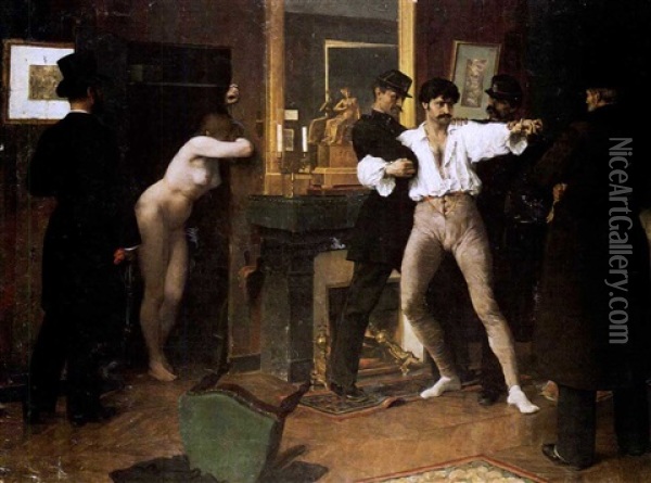 La Constat D'adultere Oil Painting - Jules Arsene Garnier