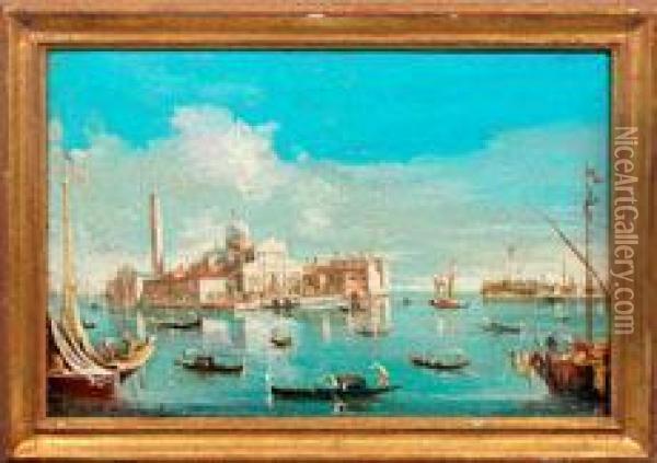 Venezianisches Capriccio Mit Blick Auf San Giorgio Maggiore Oil Painting - Francesco Guardi