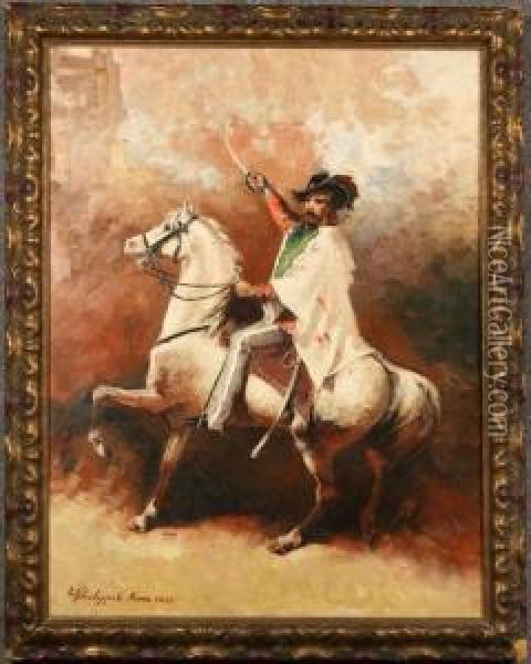 ''garibaldi A Cavallo'' Oil Painting - Leon Philippet