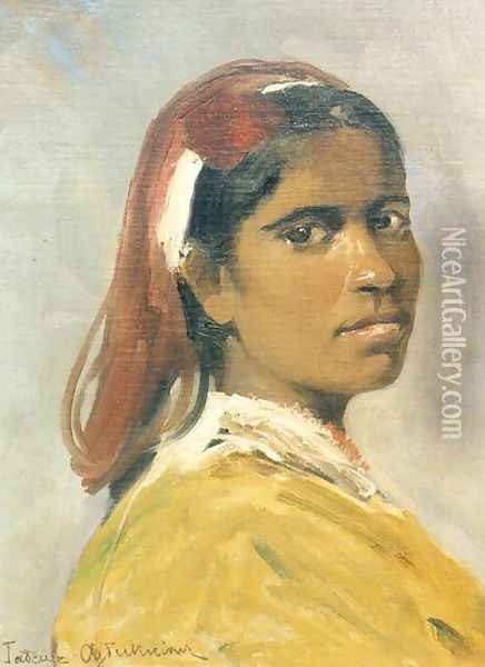 Nubian Women Oil Painting - Thaddaus von Ajdukiewicz