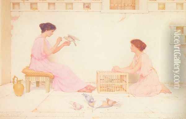 A Columbarium Oil Painting - George Lawrence Bulleid
