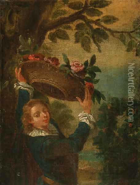 The garland bearer Oil Painting - Nicolas Lancret