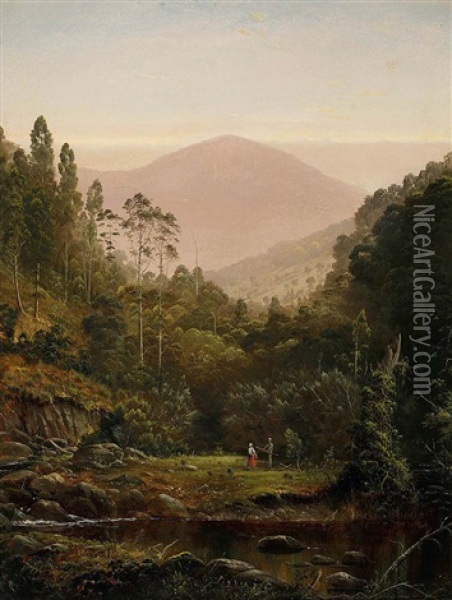 Cascade Rivulet Oil Painting - Haughton Forrest
