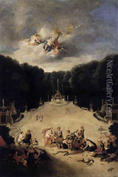 View of the Arch of Triumph Grove 1688-90 Oil Painting - Jean II Cotelle