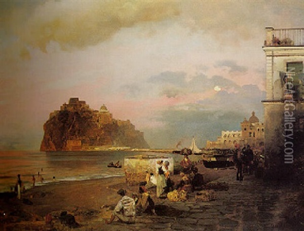 Ischia Oil Painting - Oswald Achenbach
