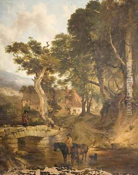 The Watering Place Oil Painting - Frederick Richard Lee