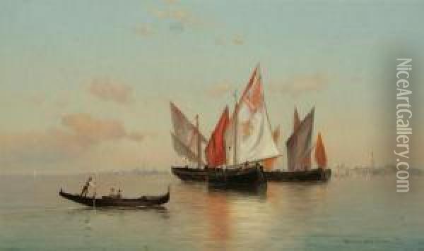 Grand Canal, Venice Oil Painting - Warren W. Sheppard