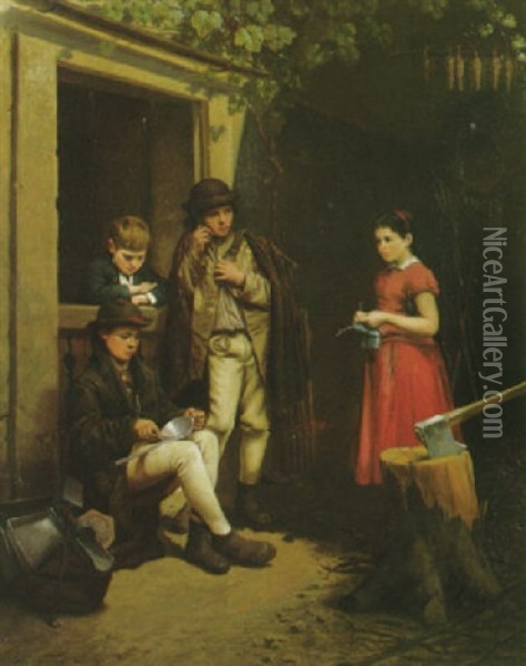 The Repair Oil Painting - Edmund Frederic Arthur Krenn