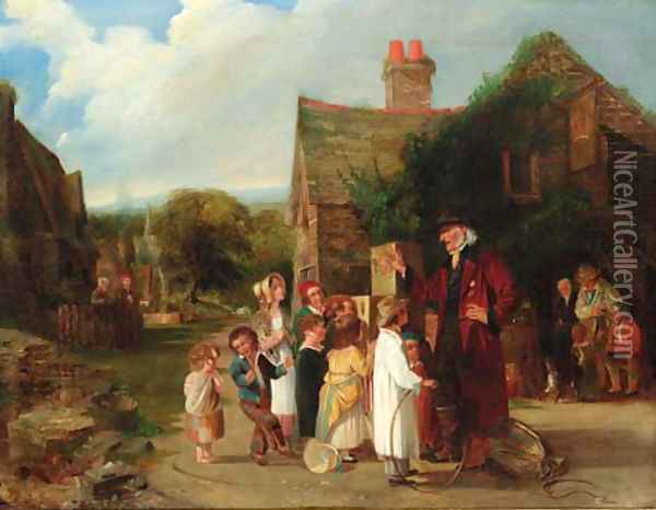 The village peep show Oil Painting - William Mulready