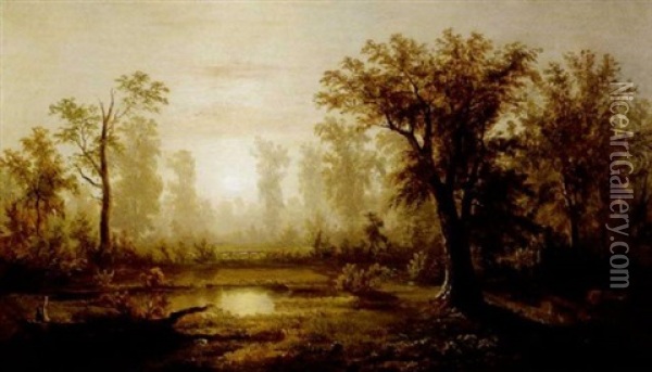 The Pond In The Woods Oil Painting - Homer Dodge Martin