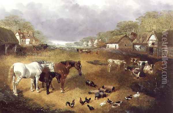 A farmyard in Spring Oil Painting - John Frederick Herring Snr