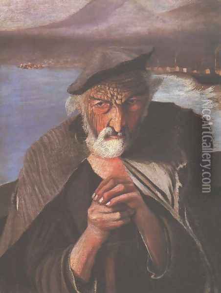 Öreg halász, 1902 Oil Painting - Tivadar Kosztka Csontvary