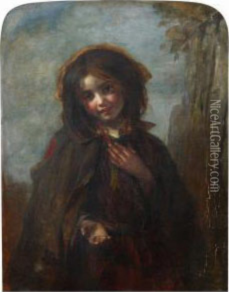 Beggar Girl Oil Painting - William Mulready