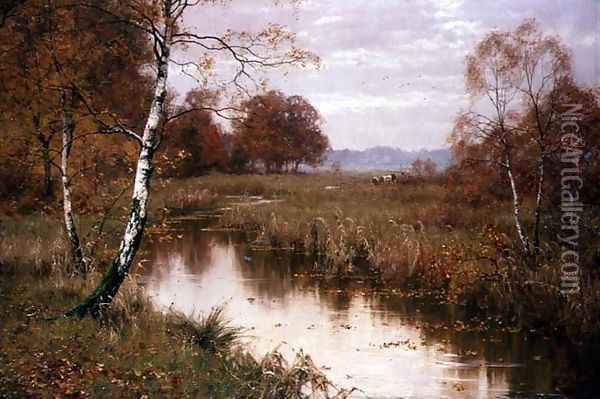 Autumn Haunts of the Kingfisher, 1917 Oil Painting - Edward Wilkins Waite