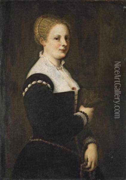 Portrait Presume D'elisabetta Querini Massola Oil Painting - Tiziano Vecellio (Titian)