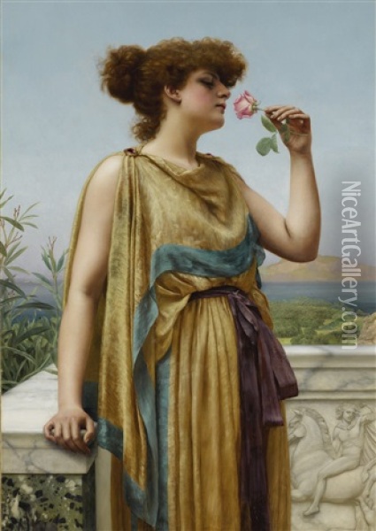 The Fragrant Rose Oil Painting - John William Godward