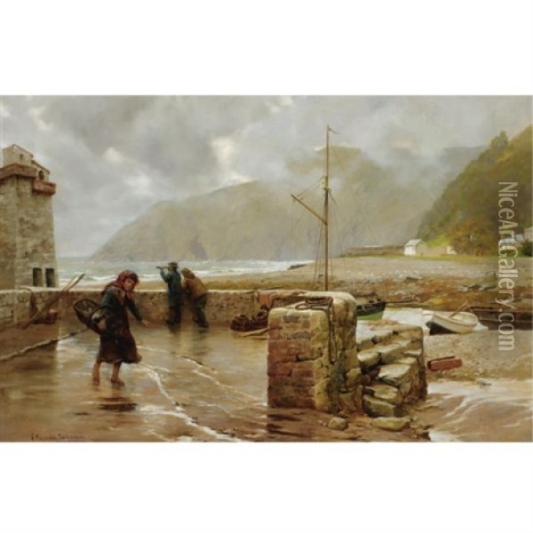 Lynmouth Oil Painting - George Hillyard Swinstead