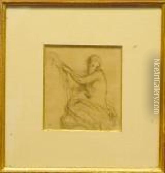 Draped Nude [recto] And Partial Figure Study: A Double-sidedwork Oil Painting - Jean-Francois Millet