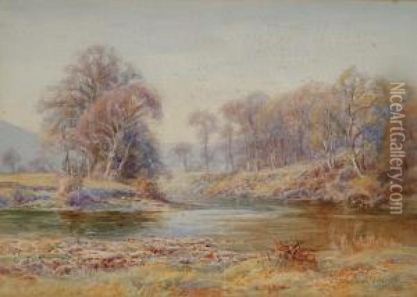 Bend In A River - North Wales Oil Painting - John A. Trench