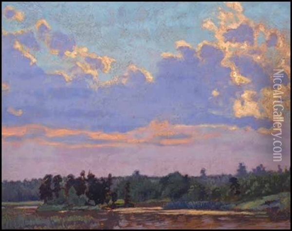 Lake Of The Woods Oil Painting - Francis Hans Johnston
