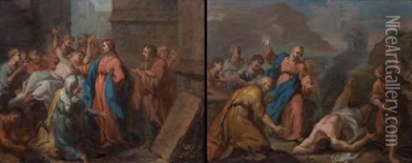 La Resurrection De Lazare Oil Painting - Joseph Wamps