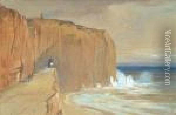 Ra Cliff Road Oil Painting - Edward Lear
