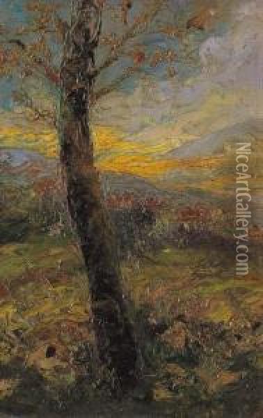 L'albero Oil Painting - Clemente Pugliese Levi