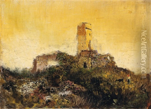 Castle Oil Painting - Laszlo Mednyanszky