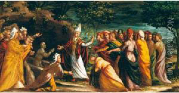 Episodio Della Vita Di Un Santo Vescovo Oil Painting - Bonifacio Veronese (Pitati)