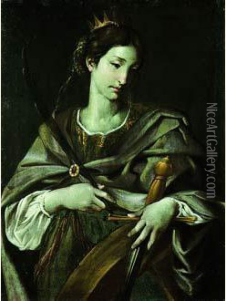 Sainte Catherine D'alexandrie Oil Painting - Francesco Guarino