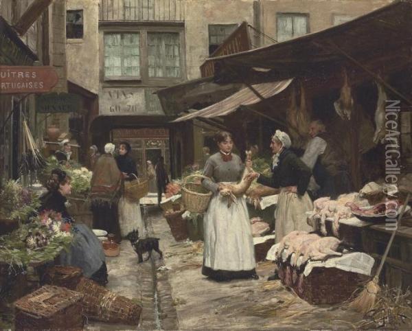 Market Day Oil Painting - Victor-Gabriel Gilbert